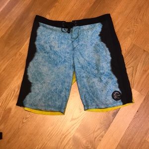 O’Neill Board Shorts 32 Blue Black Yellow Swim